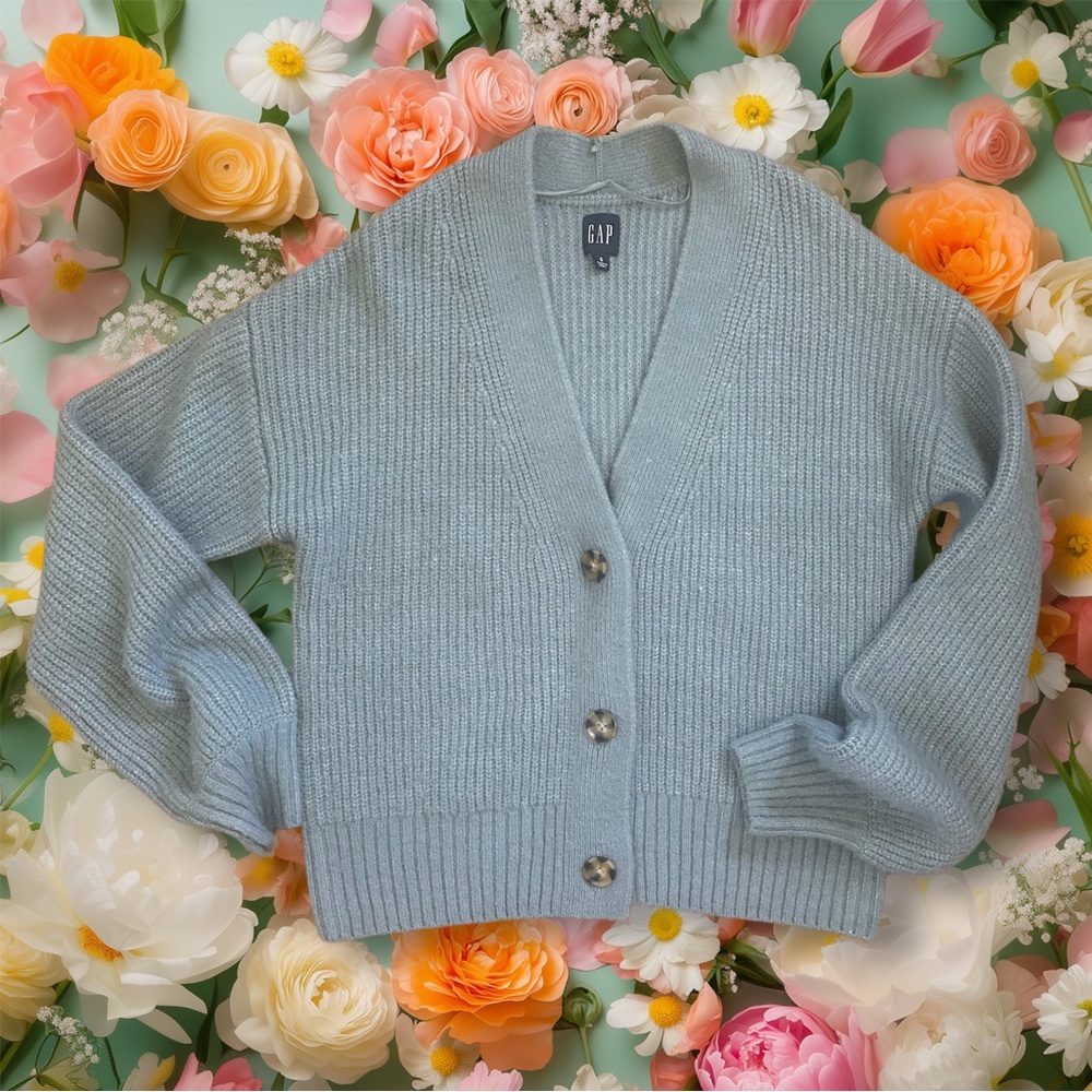 GAP Women's Blue Cardigan Slouchy Sweater Size Small